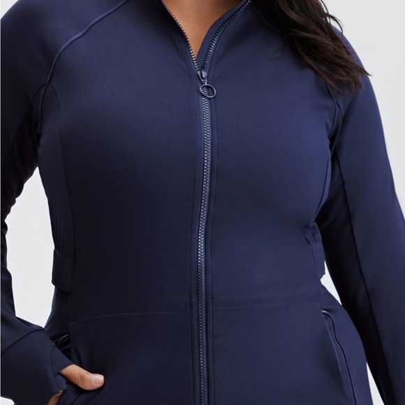 Fabletics Navy Trinity Performance Track Jacket - Picture 2 of 9